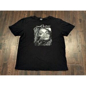 Janet Jackson Shirt Mens Medium Black Graphic Photo Portrait Old Navy 2021 Tee